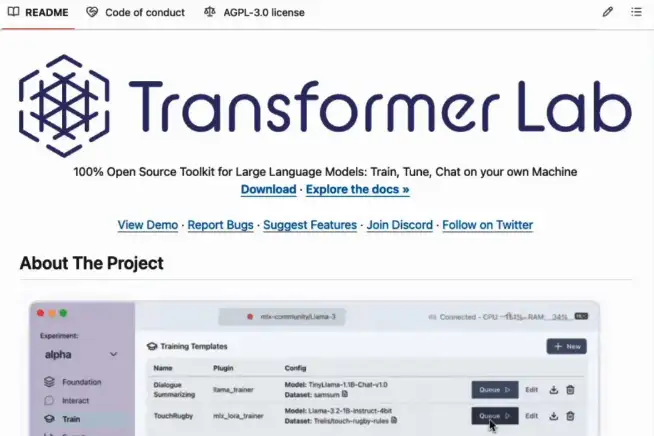 Transformer Lab project